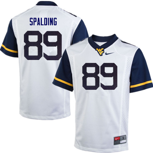 Men #89 Dillon Spalding West Virginia Mountaineers College Football Jerseys Sale-White - Click Image to Close